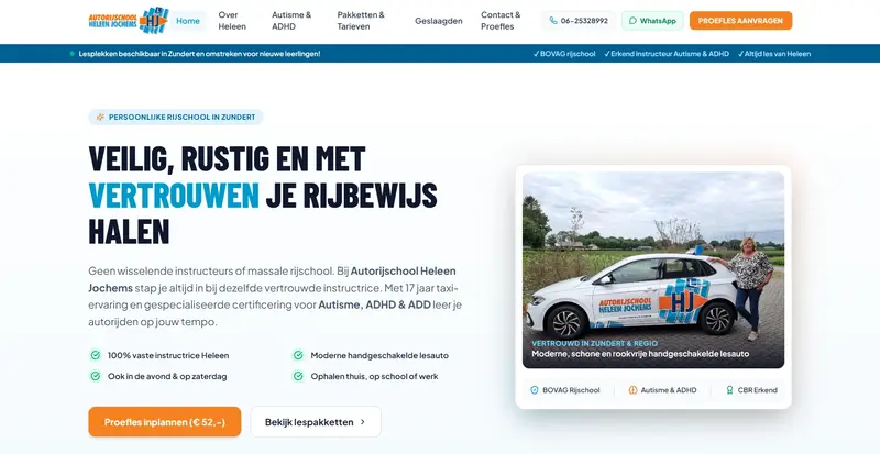 Nieuwe homepage van Autorijschool Heleen Jochems