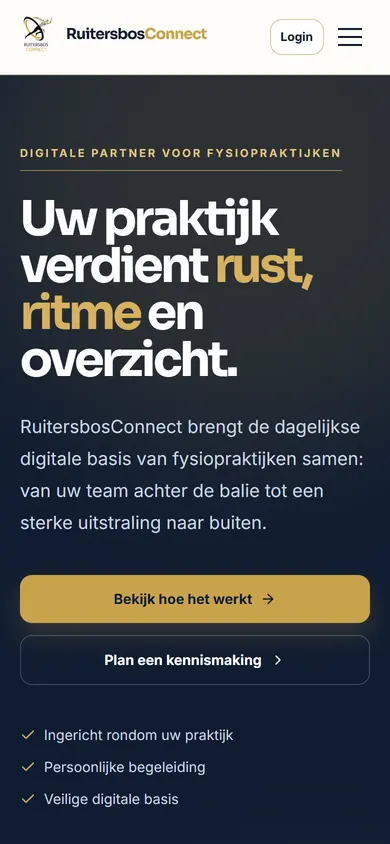 Dezelfde website op een telefoon