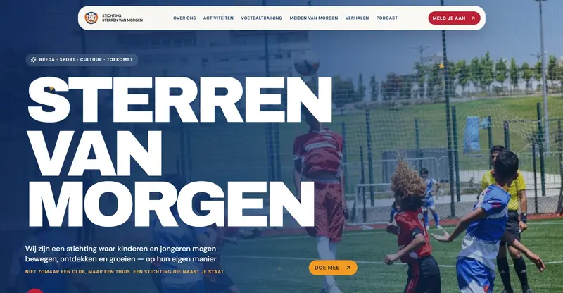 Nieuwe homepage van Stichting Sterren van Morgen